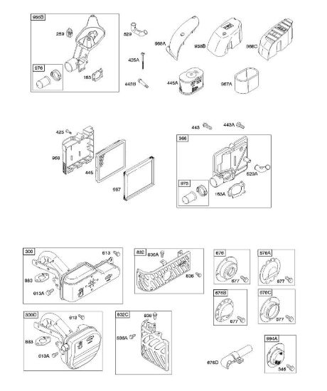 A - Depuratore aria, sistema di scarico B&S - 12 €¦ 12Q502-0194-B1 brand Stihl